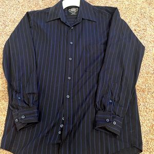 Generation One Dress Shirt black blue stripes